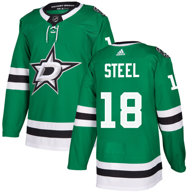 Men's Dallas Stars #18 Sam Steel Green Stitched Jersey